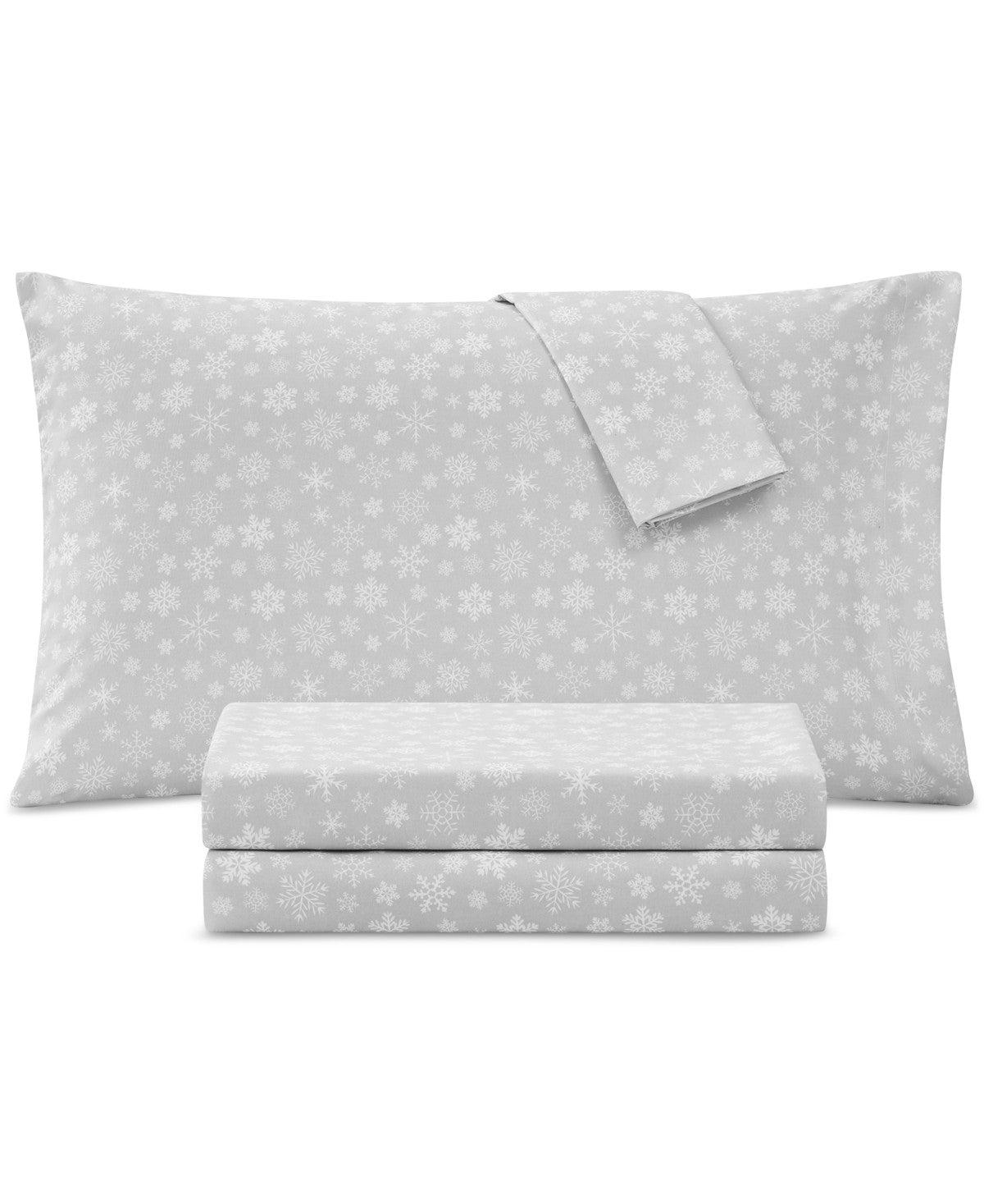 Sanders Printed Microfiber 4-Pc. Sheet Set, Full - First Snow - Bellso